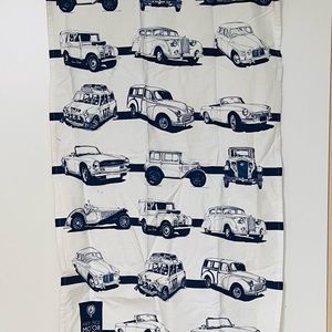 TEA TOWEL CARS NWT British Motor Centre tea towel Vintage English MINI Cooper